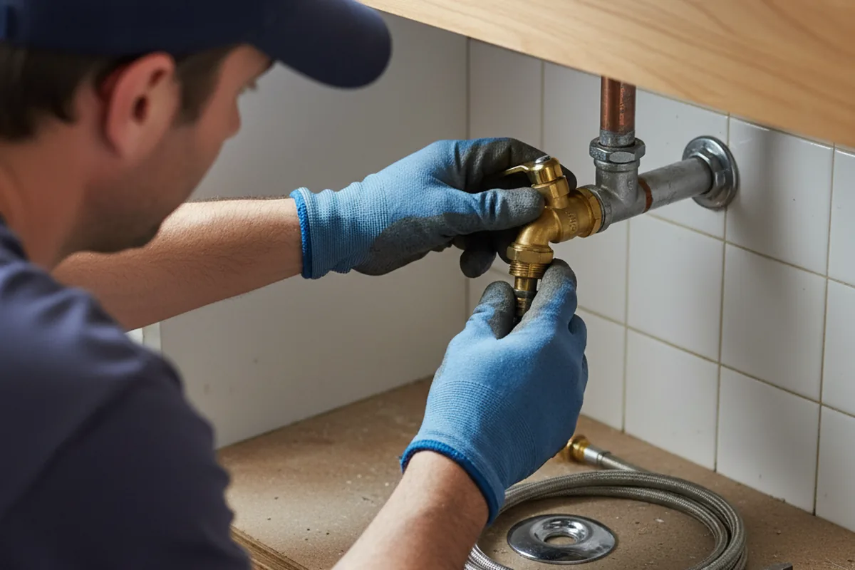 Shutoff valve and fitting work during Emergency Plumbing in Russellville